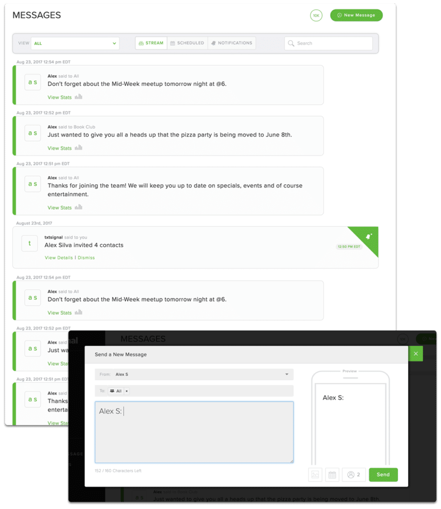 txtsignal messaging interface